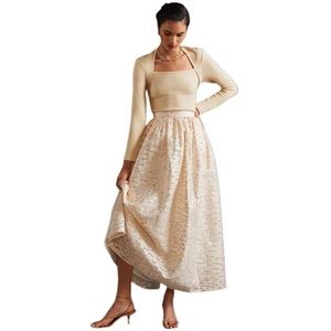 BURNOUT SHIMMER MAXI SKIRT Pankaj & Nidhi Anthropologie